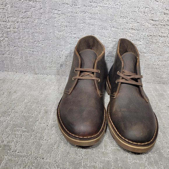 Clarks Bushacre 2 Beeswax Men's Size US 9.5 M Brown Leather lace Up Chukka Boots - Picture 2 of 11